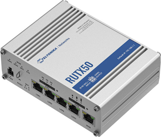 Teltonika RUTX50 Ασύρματο 5G Router Wi‑Fi 5 με 4 Θύρες Gigabit