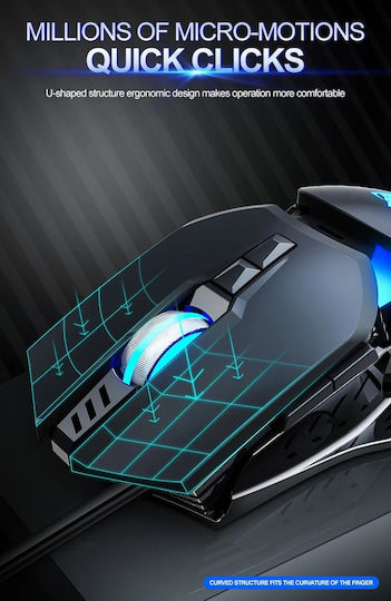 T-Wolf G530 Gaming Ποντίκι 6400 DPI Μαύρο