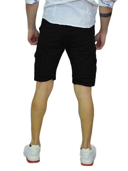 BACK 2 JEANS MEN'S BERMUDA SHORTS BLACK BB2