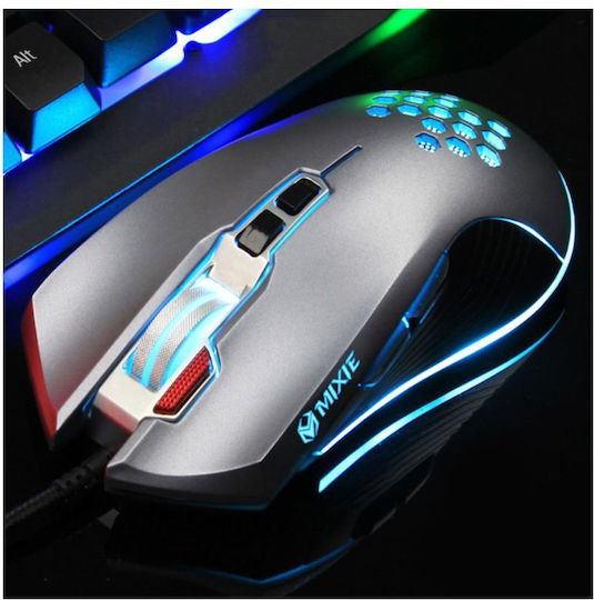 Mixie M10 RGB Геймърска Мишка 4800 DPI Сив