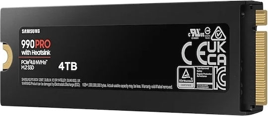 Samsung 990 Pro SSD 4.1TB Тип M.2 с Връзка PCI Express 4.0 и SSD Солидни Дъски Съвместим с PlayStation 5 MZ-V9P4T0CW