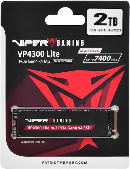Patriot VP4300 Lite SSD 2TB M.2 Type with PCI Express 4.0 Connection PS5 Compatible VP4300L2TBM28H