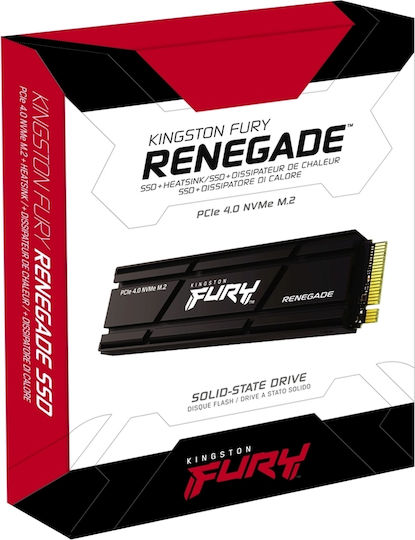 Kingston Fury Renegade cu Radiator SSD 1TB tip M.2 cu Conexiune PCI Express 4.0 și Radiator Compatibil cu PS5 SFYRSK/1000G