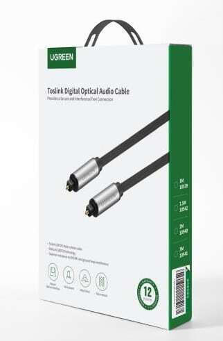 Ugreen Optical Audio Cable TOS male - TOS male Γκρι 1m (10539)