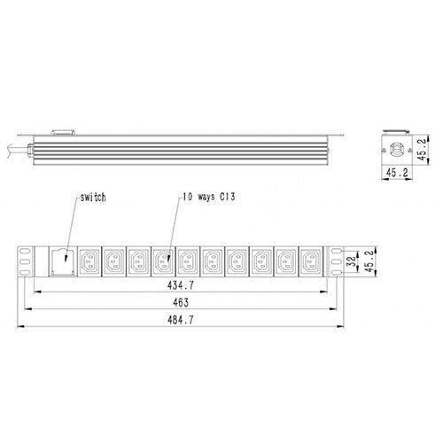Energenie Rack Power Strip EG-PDU-10C132C19 1Stück