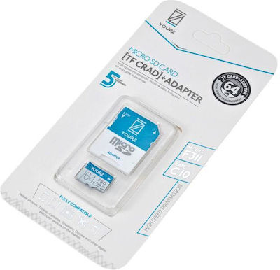 YOURZ SDHC 64GB Clasa 10 cu adaptor