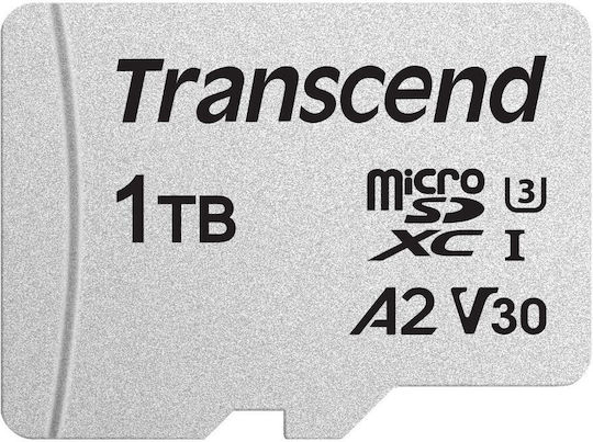 Transcend microSDXC 1TB U3 V30 A2 UHS-I 100MB/s με αντάπτορα