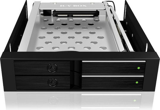 Icy Box IB-2227STS 3.5Inch Mobile Rack For 2x1x2.5-Inch SATA HDD/SSD Μαύρο