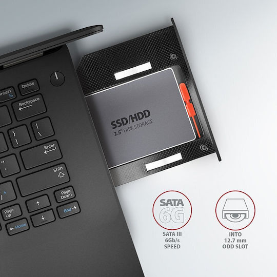 Axagon Caddy ODD - 2.5" SATA SSD/HDD 12.7mm in DVD Slot Negru (RSS-CD12)