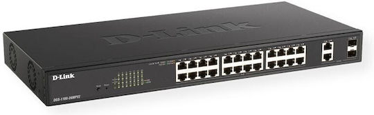 D-Link DGS-1100-26MP v2 Managed L2 PoE+ Switch με 24 Θύρες Gigabit (1Gbps) Ethernet και 2 SFP Θύρες