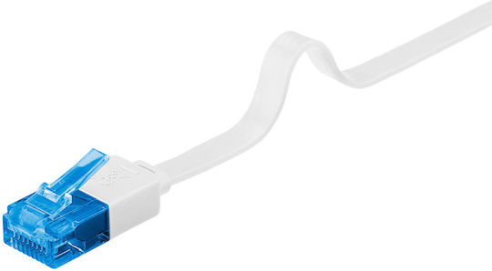 Goobay Flat U/UTP Cat.6a (Gigabit) Network Cable Ethernet 10m White