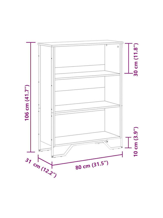 Bibliothek Räucherd Eiche 80x31x106cm
