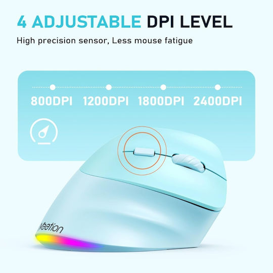 Meetion MT-BTM010R Wireless Ergonomic Mouse Blue