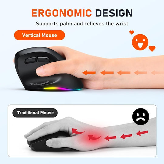 Meetion MT-BTM010R Wireless Ergonomic Mouse Negru