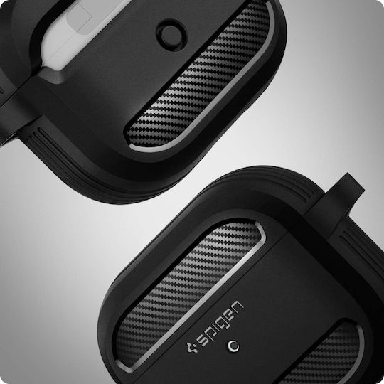 Spigen Rugged Armor Case Silicone with Hook Matte Black for Apple AirPods 3