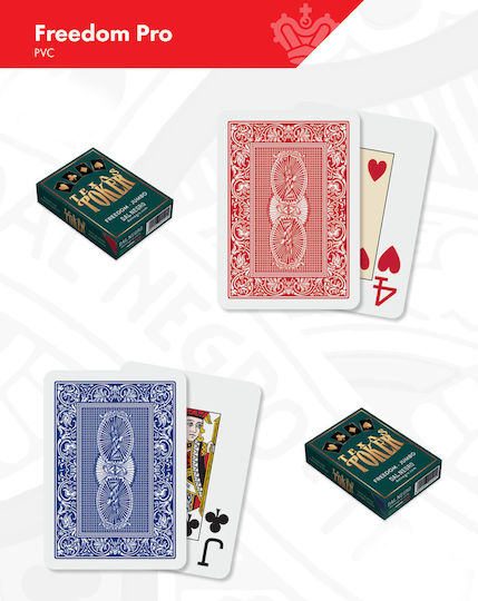 Dal Negro Freedom Τράπουλα Πλαστική Poker 2 Jumbo Κόκκινη