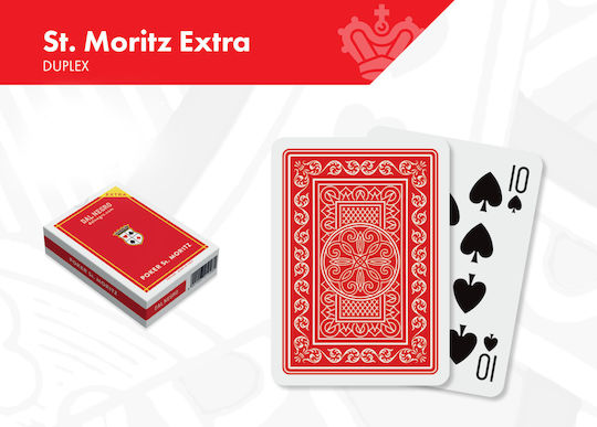 Dal Negro St Moritz Τράπουλα Πλαστικοποιημένη Regular Κόκκινη