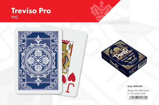 Dal Negro Treviso Plastic Poker Cards 2 Jumbo Blue