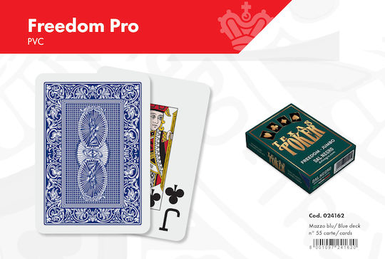 Dal Negro Freedom Plastic Poker Deck 2 Jumbo Blue