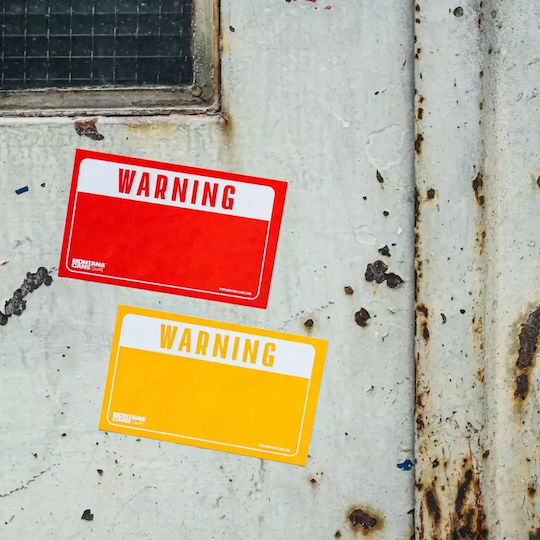 Montana Warning Sticker Red & Yellow