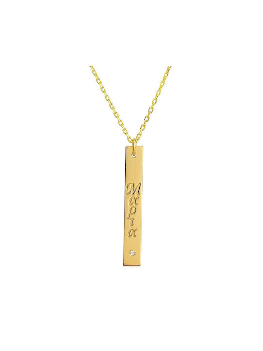 Goldsmith Necklace Name from Pink Gold Plated Silver