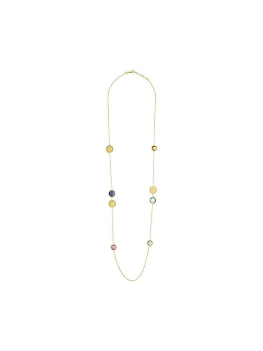 Vogue Necklace from Gold Plated Silver with Zircon