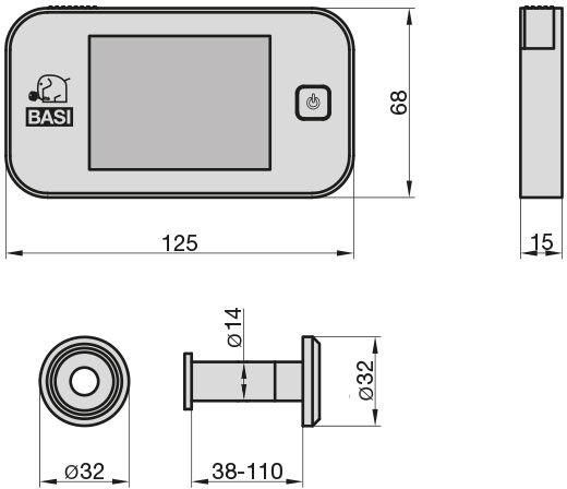 Basi Ts 710 Ματάκι Πόρτας 105° με Διάμετρο 22mm Ασημί