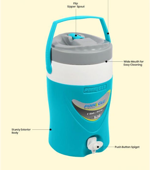 Pinnacle Platino Μπουκάλι Θερμός Πλαστικό 4lt Light Blue