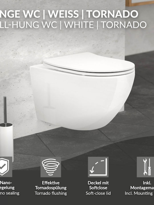 LuxeBath Λεκάνη Κρεμαστή με Καζανάκι με Κάλυμμα Duroplast Λευκή 4064649212206 LuxeBath Λεκάνη Κρεμαστή με Καζανάκι με Κάλυμμα Duroplast Λευκή 4064649212206
