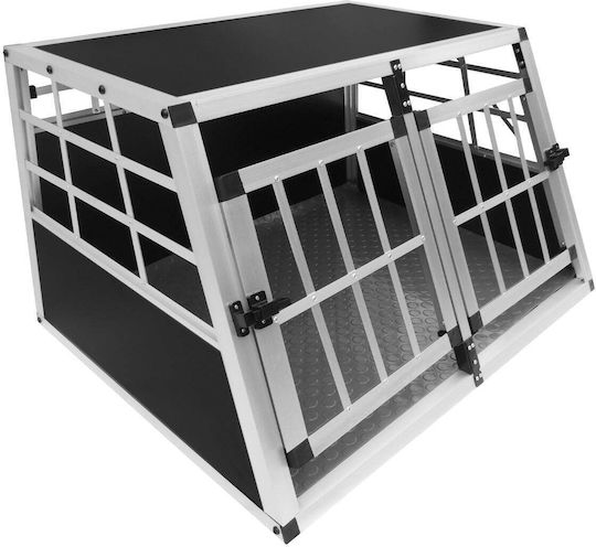Συρμάτινο Κλουβί Σκύλου Small με 2 Πόρτες Γκρι 89x69x50cm