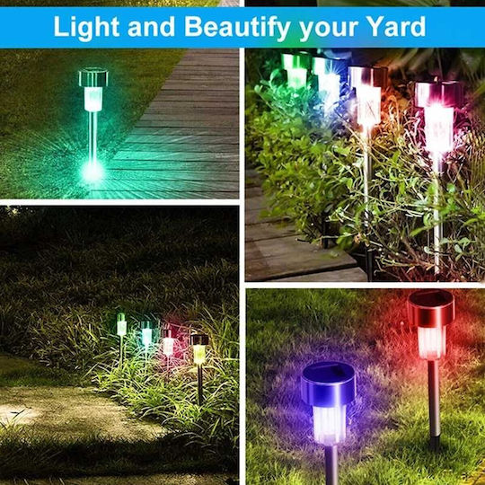 GloboStar Set of 10 Stake Solar Lights Lanterns 1W 90lm RGB with Motion Sensor and Photocell IP65