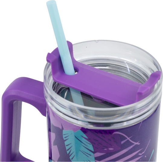 Stor Disney: Stitch Handled Tumbler Thermos Stainless Steel 940ml Purple with Straw and Handle