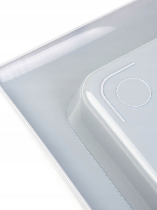 Kadax Plastic Rectangular Serving Tray with Handles in Gray Color 40x28cm 32994 1pcs