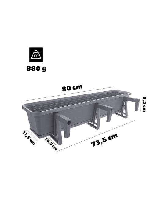 Kadax Balkon Blumenkasten 80cm Griffe Basis Balkon Geländer