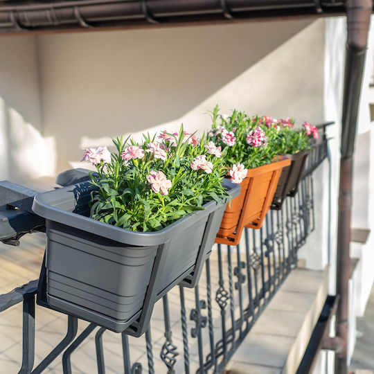 Kadax Balcony Box Planter 80cm Handles Base Balcony Railing