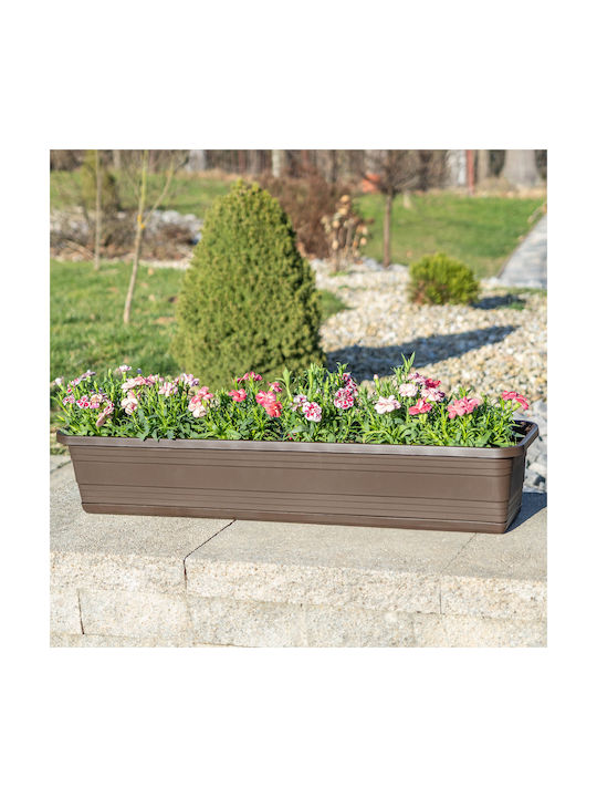 Kadax Balcony Planter Box Flower Pot 80cm + Saucer Mocha