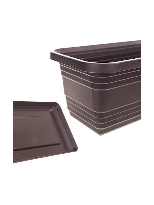 Kadax Balcony Planter Box Flower Pot 80cm + Saucer Mocha
