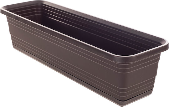 Jardinieră pentru balcon Kadax, ghiveci de flori 60cm + farfurie Mokka