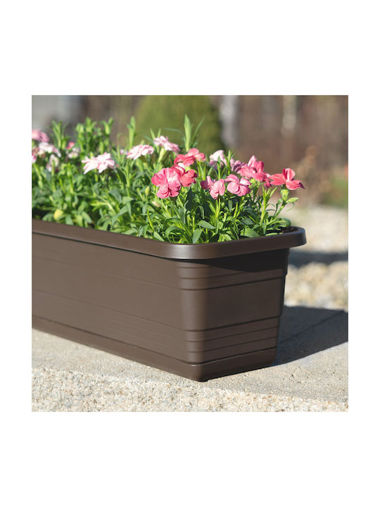 Kadax Balcony Planter Box Flower Pot 60cm + Saucer Mokka