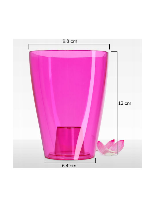 Kadax Orchid Pot Cover Plastic Flower Planter 9cm Pink