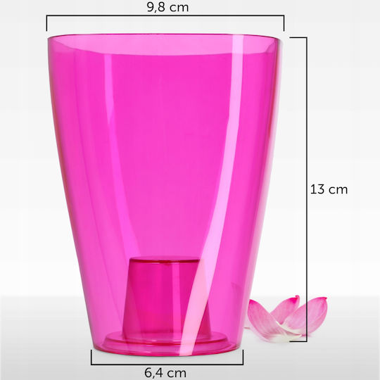 Kadax Orchid Pot Cover Plastic Flower Planter 9cm Pink