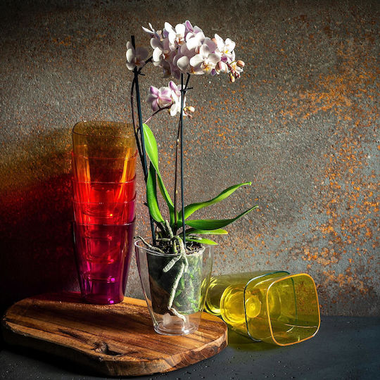 Kadax Orchideen-Übertopf Kunststoff-Blumentopf 12cm Lila