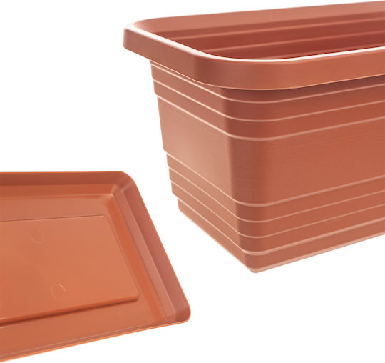 Kadax Jardiniere pentru Balcon Ghiveci de Flori 60cm + Farfurie Teracotă