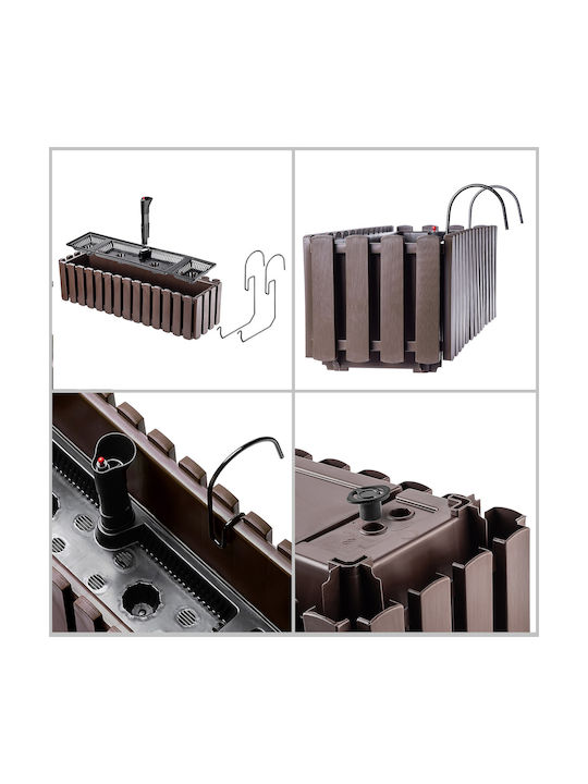 Kadax Balcony Box 58cm + 2 Brown Holders