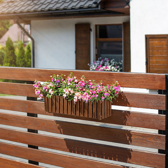 Kadax Balkon Blumenkasten 58cm + 2 braune Halterungen