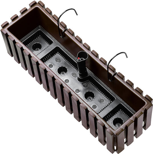 Kadax Balkon Blumenkasten 58cm + 2 braune Halterungen