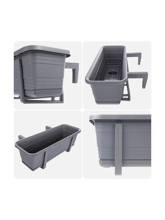 Kadax Balkon Blumenkasten 50cm mit Griffen und Basis für Balkon Geländer