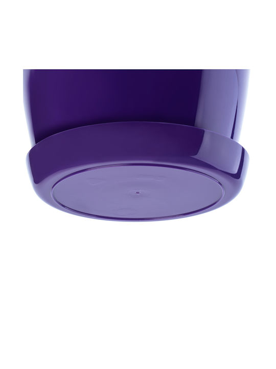 Kadax Plastic Flower Pot with Saucer 12cm Purple