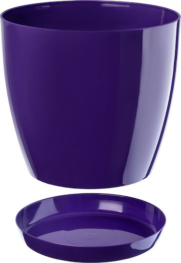 Kadax Plastic Pot Saucer 12cm Purple Flower Pot