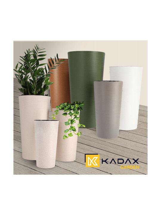 Kadax Set 3 Blumentöpfe Pflanzkübel Hoch Garten Beige 57cm